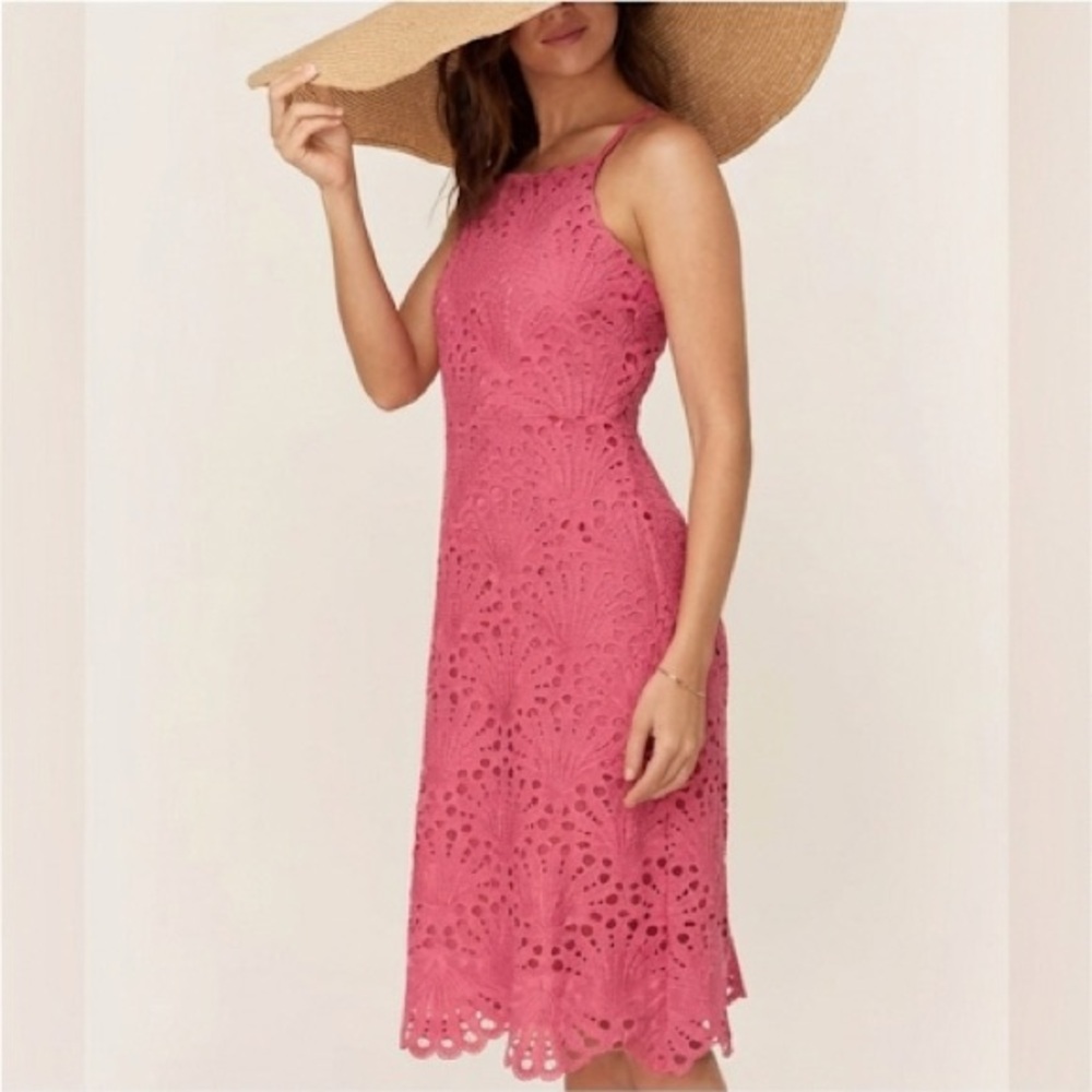 NWT Andie The Roatan Midi Dress - Eyelet - pink XL